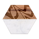 Waves Pattern Lines Wiggly Marble Wood Coaster (Hexagon) 
