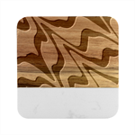 Waves Pattern Lines Wiggly Marble Wood Coaster (Square)