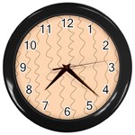 Lines Pattern Wiggly Minimal Print Wall Clock (Black)