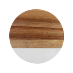 Lines Pattern Wiggly Minimal Print Marble Wood Coaster (Round)