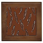 Feather Leaf Pattern Print Framed Tile