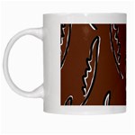 Feather Leaf Pattern Print White Mug