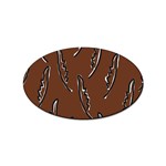 Feather Leaf Pattern Print Sticker (Oval)