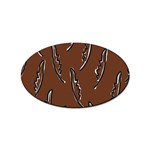 Feather Leaf Pattern Print Sticker Oval (100 pack)