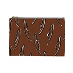 Feather Leaf Pattern Print Cosmetic Bag (Large)