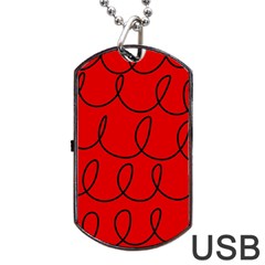 Red Background Wallpaper Dog Tag USB Flash (Two Sides) from ArtsNow.com Back