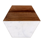 Red Background Wallpaper Marble Wood Coaster (Hexagon) 
