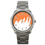 Orange Background Halloween Sport Metal Watch