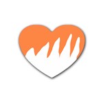 Orange Background Halloween Rubber Heart Coaster (4 pack)