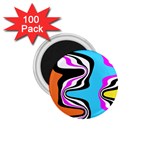 Liquid Warp Background Orange Blue 1.75  Magnets (100 pack) 