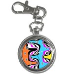 Liquid Warp Background Orange Blue Key Chain Watches