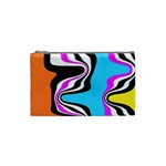 Liquid Warp Background Orange Blue Cosmetic Bag (Small)