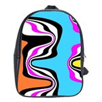 Liquid Warp Background Orange Blue School Bag (XL)