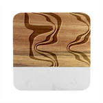 Liquid Warp Background Orange Blue Marble Wood Coaster (Square)