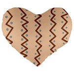 Print Pattern Minimal Tribal Large 19  Premium Flano Heart Shape Cushions