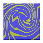 Blue Green Abstract Tile Coaster