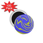 Blue Green Abstract 1.75  Magnets (100 pack) 