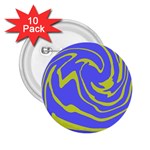 Blue Green Abstract 2.25  Buttons (10 pack) 