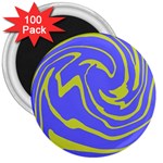 Blue Green Abstract 3  Magnets (100 pack)