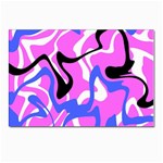 Swirl Pink White Blue Black Postcards 5  x 7  (Pkg of 10)