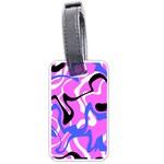 Swirl Pink White Blue Black Luggage Tag (one side)