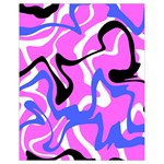 Swirl Pink White Blue Black Drawstring Bag (Small)