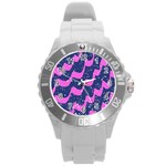 Texture Watercolour Liquify Round Plastic Sport Watch (L)