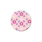 Flower Heart Print Pattern Pink Golf Ball Marker
