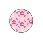 Flower Heart Print Pattern Pink Hat Clip Ball Marker