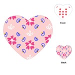 Flower Heart Print Pattern Pink Playing Cards Single Design (Heart)