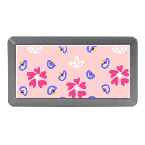 Flower Heart Print Pattern Pink Memory Card Reader (Mini) from ArtsNow.com Front