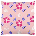 Flower Heart Print Pattern Pink Large Cushion Case (One Side)