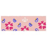 Flower Heart Print Pattern Pink Banner and Sign 12  x 4 