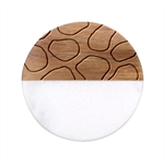 Boho Blue Deep Blue Artwork Classic Marble Wood Coaster (Round) 