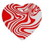 Red White Background Swirl Playful Ornament (Heart)