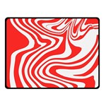 Red White Background Swirl Playful Two Sides Fleece Blanket (Small)