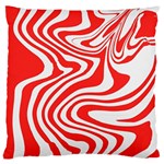 Red White Background Swirl Playful Large Premium Plush Fleece Cushion Case (One Side)