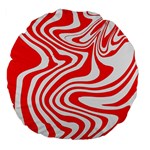 Red White Background Swirl Playful Large 18  Premium Flano Round Cushions