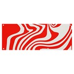 Red White Background Swirl Playful Banner and Sign 8  x 3 