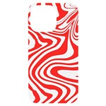 Red White Background Swirl Playful iPhone 14 Pro Max Black UV Print Case