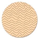 Background Wavy Zig Zag Lines Magnet 5  (Round)