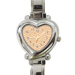 Background Wavy Zig Zag Lines Heart Italian Charm Watch