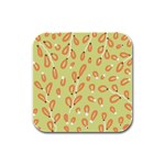 Pattern Leaves Print Background Rubber Square Coaster (4 pack)