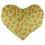 Pattern Leaves Print Background Large 19  Premium Flano Heart Shape Cushions
