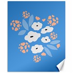 Doodle Flowers Leaves Plant Design Canvas 16  x 20 