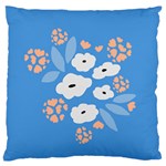 Doodle Flowers Leaves Plant Design Standard Premium Plush Fleece Cushion Case (One Side)