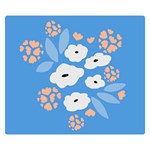 Doodle Flowers Leaves Plant Design Premium Plush Fleece Blanket (Small)
