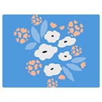 Doodle Flowers Leaves Plant Design Two Sides Premium Plush Fleece Blanket (Extra Small)