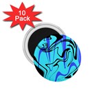 Mint Background Swirl Blue Black 1.75  Magnets (10 pack) 