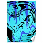 Mint Background Swirl Blue Black Canvas 12  x 18 